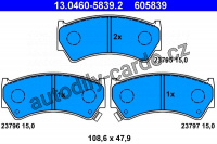 Sada brzdových destiček ATE 13.0460-5839 (AT 605839) - SUZUKI