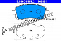 Sada brzdových destiček ATE 13.0460-5851 (AT 605851) - SUBARU