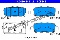 Sada brzdových destiček ATE 13.0460-5843 (AT 605843) - NISSAN