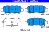 Sada brzdových destiček ATE 13.0460-5843 (AT 605843) - NISSAN