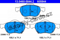 Sada brzdových destiček ATE 13.0460-5844 (AT 605844) - TOYOTA