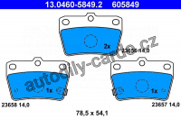 Sada brzdových destiček ATE 13.0460-5849 (AT 605849) - TOYOTA