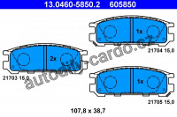 Sada brzdových destiček ATE 13.0460-5850 (AT 605850) - SUBARU