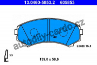 Sada brzdových destiček ATE 13.0460-5853 (AT 605853) - MITSUBISHI