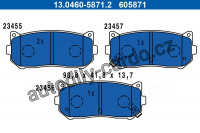 Sada brzdových destiček ATE 13.0460-5871 (AT 605871) - KIA