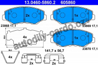 Sada brzdových destiček ATE 13.0460-5860 (AT 605860) - HONDA