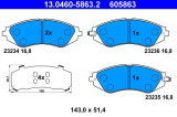 Sada brzdových destiček ATE 13.0460-5863 (AT 605863) - CHEVROLET, DAEWOO