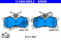 Sada brzdových destiček ATE 13.0460-5869 (AT 605869) - TOYOTA