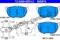 Sada brzdových destiček ATE 13.0460-5874 (AT 605874) - HYUNDAI, KIA