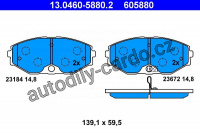 Sada brzdových destiček ATE 13.0460-5880 (AT 605880) - NISSAN