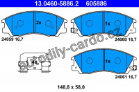 Sada brzdových destiček ATE 13.0460-5886 (AT 605886) - HYUNDAI