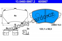 Sada brzdových destiček ATE 13.0460-5867 (AT 605867) - MAZDA