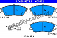 Sada brzdových destiček ATE 13.0460-5872 (AT 605872) - HYUNDAI