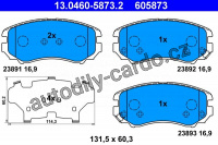 Sada brzdových destiček ATE 13.0460-5873 (AT 605873) - HYUNDAI, KIA