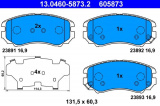 Sada brzdových destiček ATE 13.0460-5873 (AT 605873) - HYUNDAI, KIA