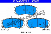 Sada brzdových destiček ATE 13.0460-5876 (AT 605876) - HYUNDAI