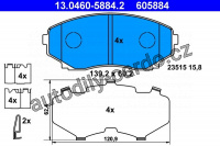 Sada brzdových destiček ATE 13.0460-5884 (AT 605884) - MAZDA