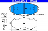 Sada brzdových destiček ATE 13.0460-5884 (AT 605884) - MAZDA