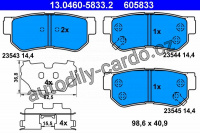 Sada brzdových destiček ATE 13.0460-5833 (AT 605833) - HYUNDAI, KIA