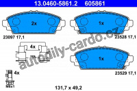 Sada brzdových destiček ATE 13.0460-5861 (AT 605861) - HONDA