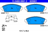 Sada brzdových destiček ATE 13.0460-5861 (AT 605861) - HONDA