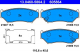 Sada brzdových destiček ATE 13.0460-5864 (AT 605864) - SUZUKI