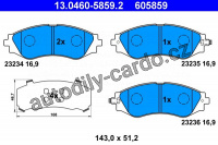 Sada brzdových destiček ATE 13.0460-5859 (AT 605859) - CHEVROLET, DAEWOO