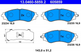 Sada brzdových destiček ATE 13.0460-5859 (AT 605859) - CHEVROLET, DAEWOO