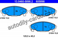 Sada brzdových destiček ATE 13.0460-5898 (AT 605898) - DAIHATSU