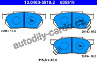 Sada brzdových destiček ATE 13.0460-5919 (AT 605919) - HONDA