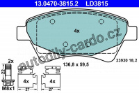 Sada brzdových destiček ATE 13.0470-3815 (AT LD3815)