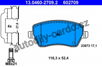 Sada brzdových destiček ATE 13.0460-2709 (AT 602709) - DACIA, RENAULT