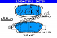 Sada brzdových destiček ATE 13.0460-5735 (AT 605735)