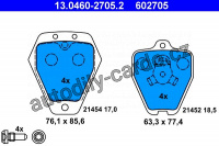 Sada brzdových destiček ATE 13.0460-2705 (AT 602705) - AUDI