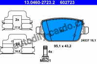 Sada brzdových destiček ATE 13.0460-2723 (AT 602723) - FORD