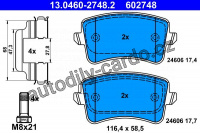 Sada brzdových destiček ATE 13.0460-2748 (AT 602748) - AUDI