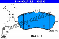 Sada brzdových destiček ATE 13.0460-2732 (AT 602732) - MERCEDES-BENZ