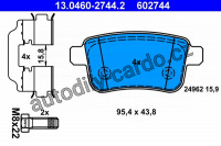 Sada brzdových destiček ATE 13.0460-2744 (AT 602744) - RENAULT