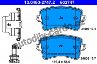 Sada brzdových destiček ATE 13.0460-2747 (AT 602747) - AUDI