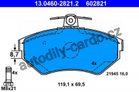Sada brzdových destiček ATE 13.0460-2821 (AT 602821) - SEAT, VW