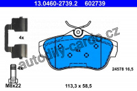 Sada brzdových destiček ATE 13.0460-2739 (AT 602739) - CITROËN, FIAT, PEUGEOT