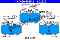 Sada brzdových destiček ATE 13.0460-2825 (AT 602825) - CITROËN