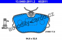 Sada brzdových destiček ATE 13.0460-2811 (AT 602811) - SAAB
