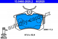 Sada brzdových destiček ATE 13.0460-2820 (AT 602820) - AUDI, SEAT, ŠKODA, VW