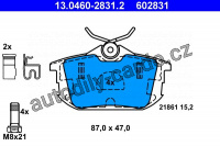 Sada brzdových destiček ATE 13.0460-2831 (AT 602831) - MITSUBISHI, VOLVO