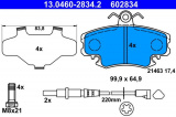 Sada brzdových destiček ATE 13.0460-2834 (AT 602834) - DACIA, RENAULT