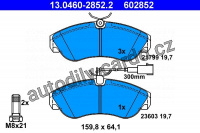 Sada brzdových destiček ATE 13.0460-2852 (AT 602852) - CITROËN, FIAT, PEUGEOT