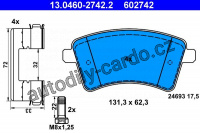 Sada brzdových destiček ATE 13.0460-2742 (AT 602742) - RENAULT