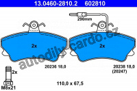 Sada brzdových destiček ATE 13.0460-2810 (AT 602810) - RENAULT