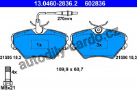 Sada brzdových destiček ATE 13.0460-2836 (AT 602836) - RENAULT